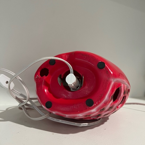 Retro Red Ceramic Owl w/Big Eyes Night Accent Lamp Vintage 8.25” H - Picture 7 of 8